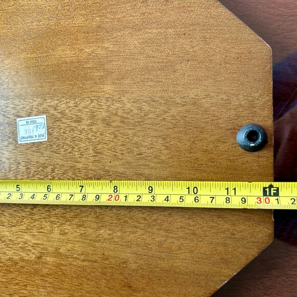 Vintage MCM Octagon Charcuterie Appetizer Board Wood and Ceramic Tile - Picture 10 of 10